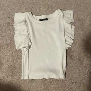 Zara ruffled cropped tee